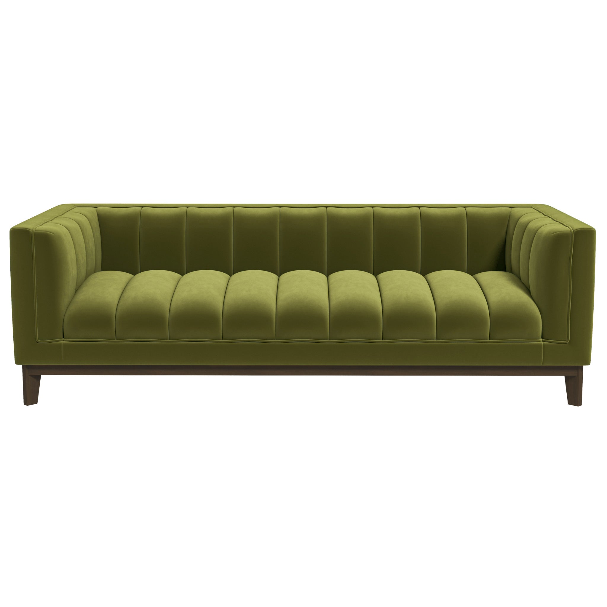 Melissa Mid-Century Cognac Vegan Leather Modern Sofa