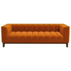 Melissa Mid-Century Cognac Vegan Leather Modern Sofa