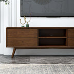 Caroline Mid-Century Modern Style Walnut TV Stand Up To 72"
