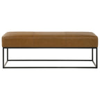 Odessa Tan Leather Bench