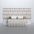 ESF FURNITURE - Orion King Size Bed in White with Light - ORIONKS