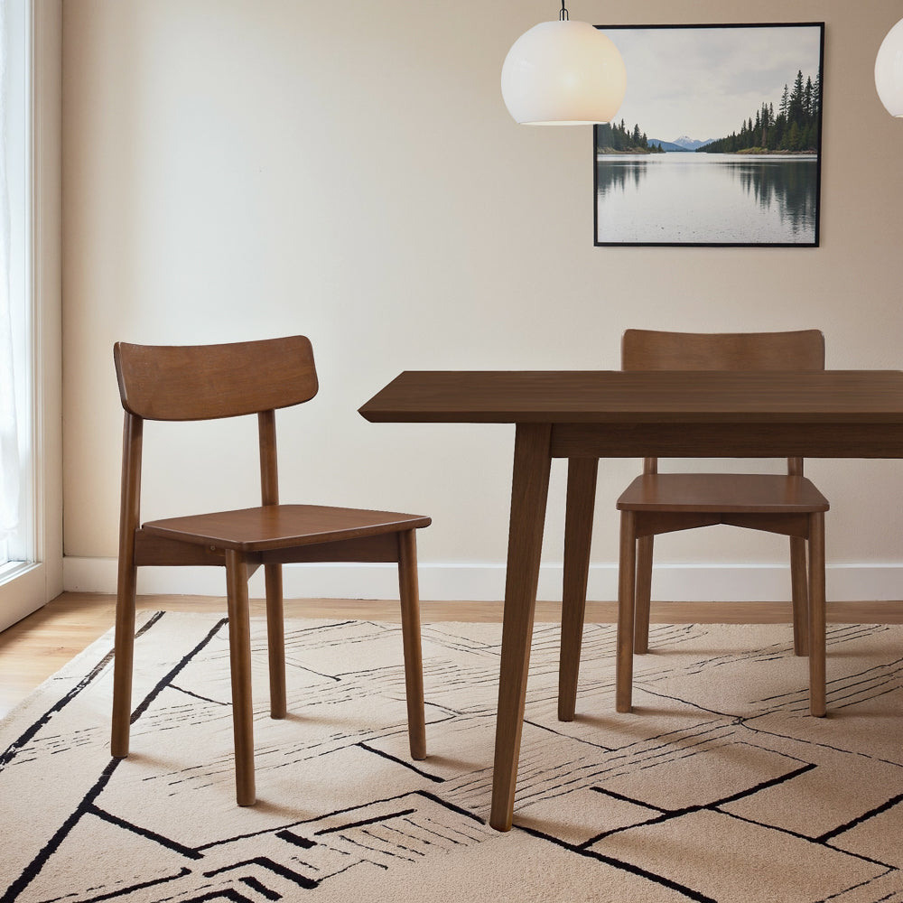 Pierre Solid Wood Dining Chair in Walnut Finish (Set Of 2)