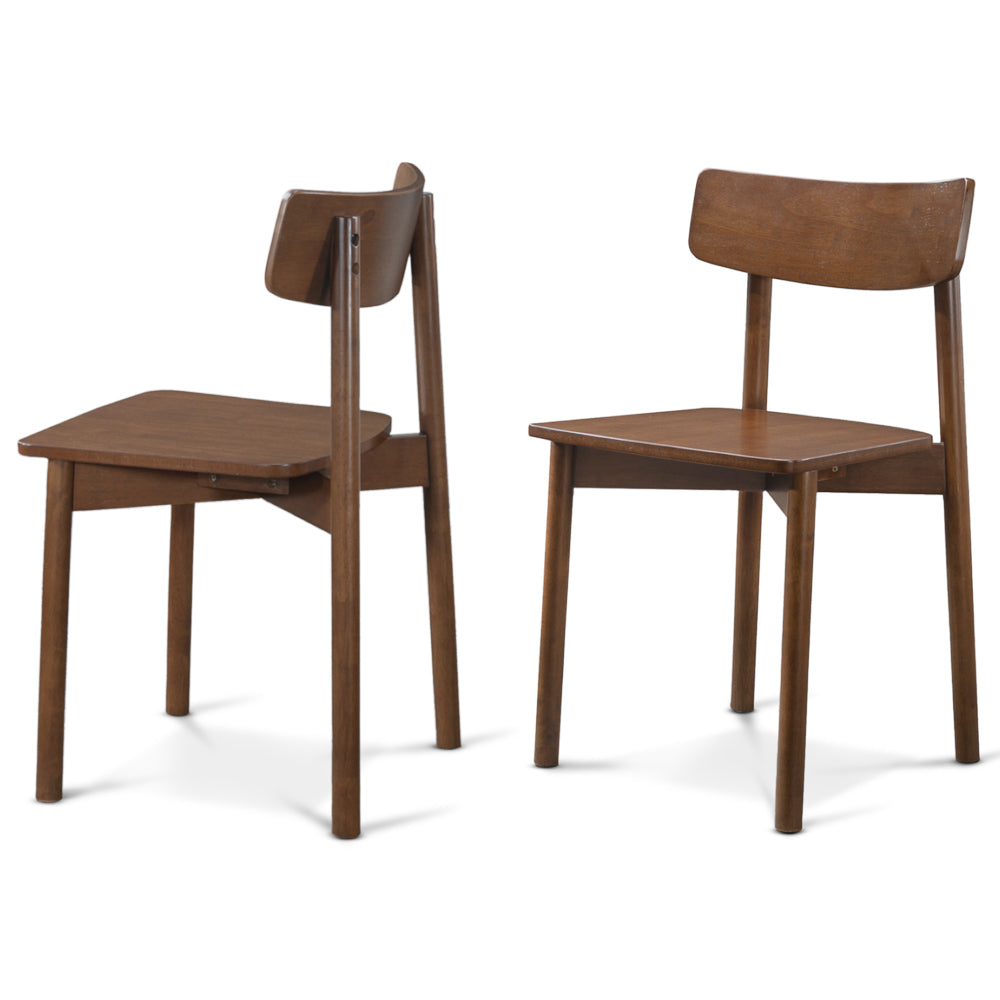 Pierre Solid Wood Dining Chair in Walnut Finish (Set Of 2)