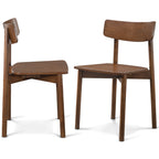 Pierre Solid Wood Dining Chair in Walnut Finish (Set Of 2)