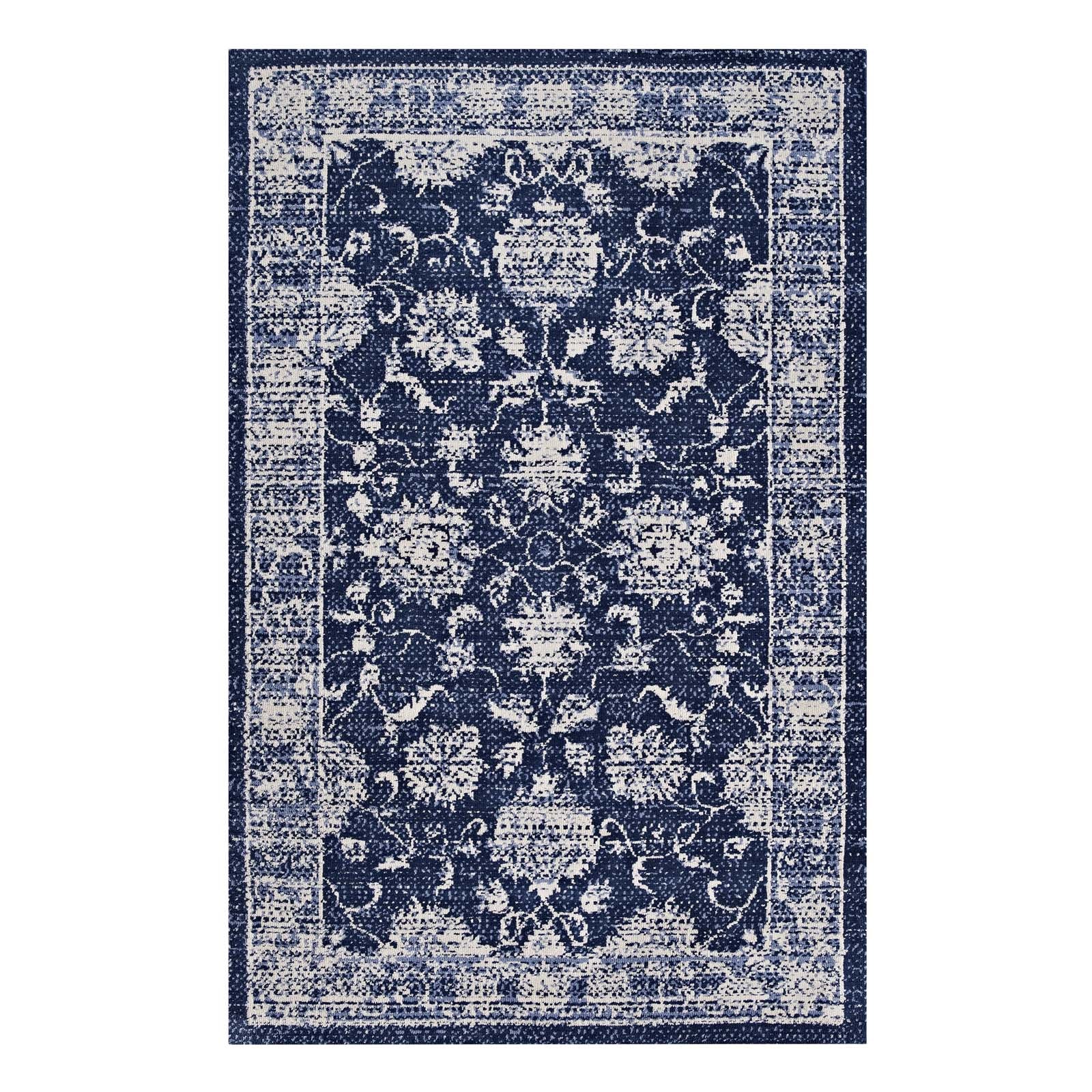 Kazia Distressed Floral Lattice 5x8 Area Rug - R-1020B-58