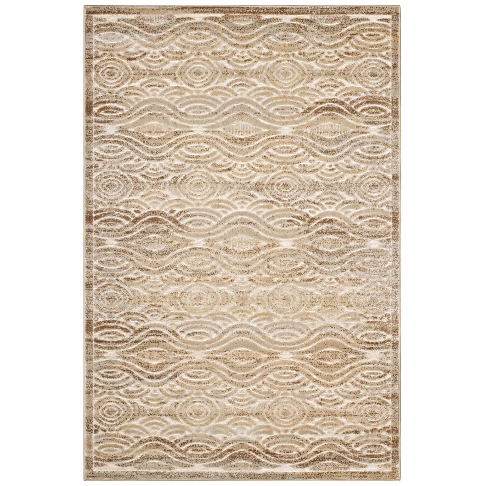 Kennocha Rustic Vintage Abstract Waves Area Rug