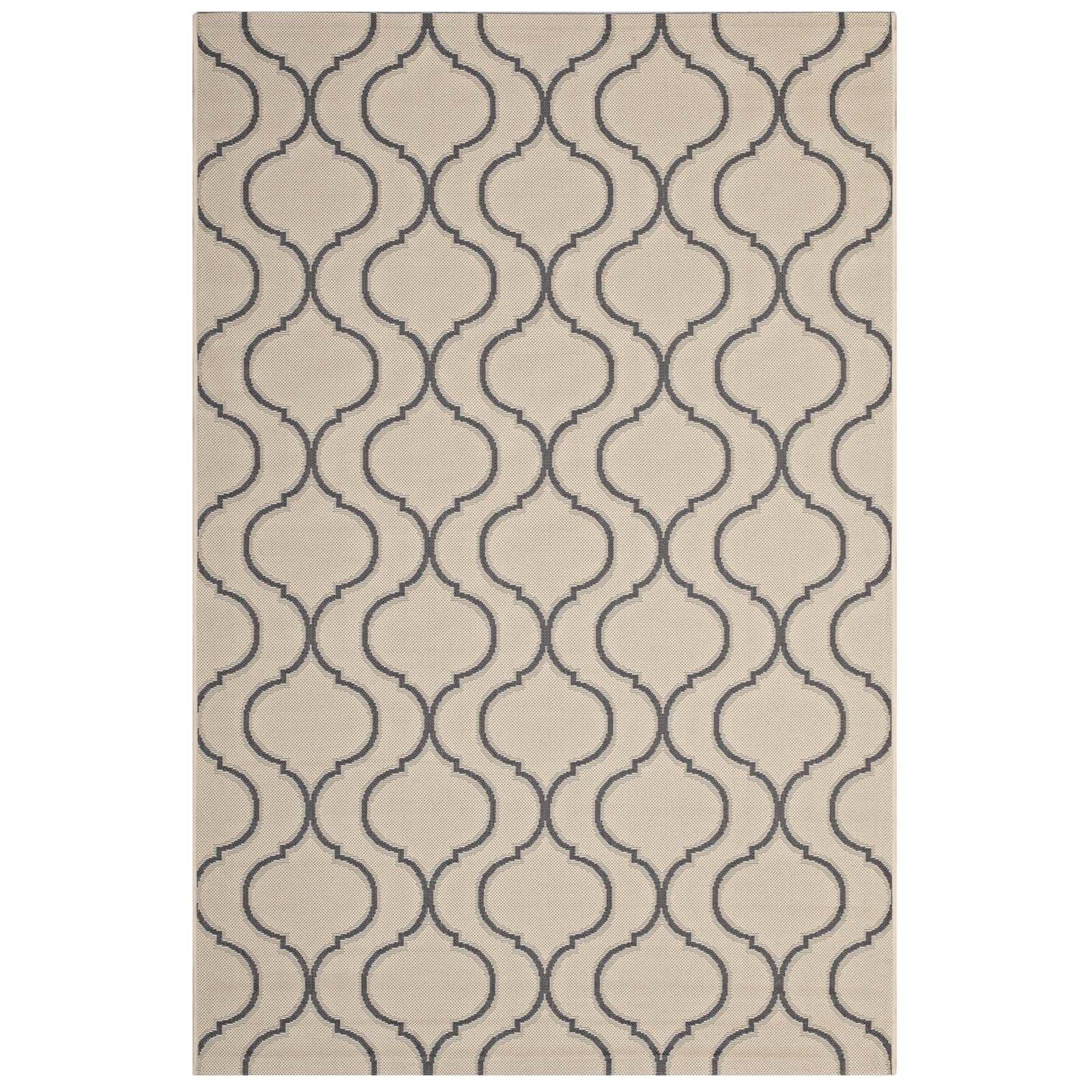 Linza Wave Abstract Trellis Indoor and Outdoor Area Rug