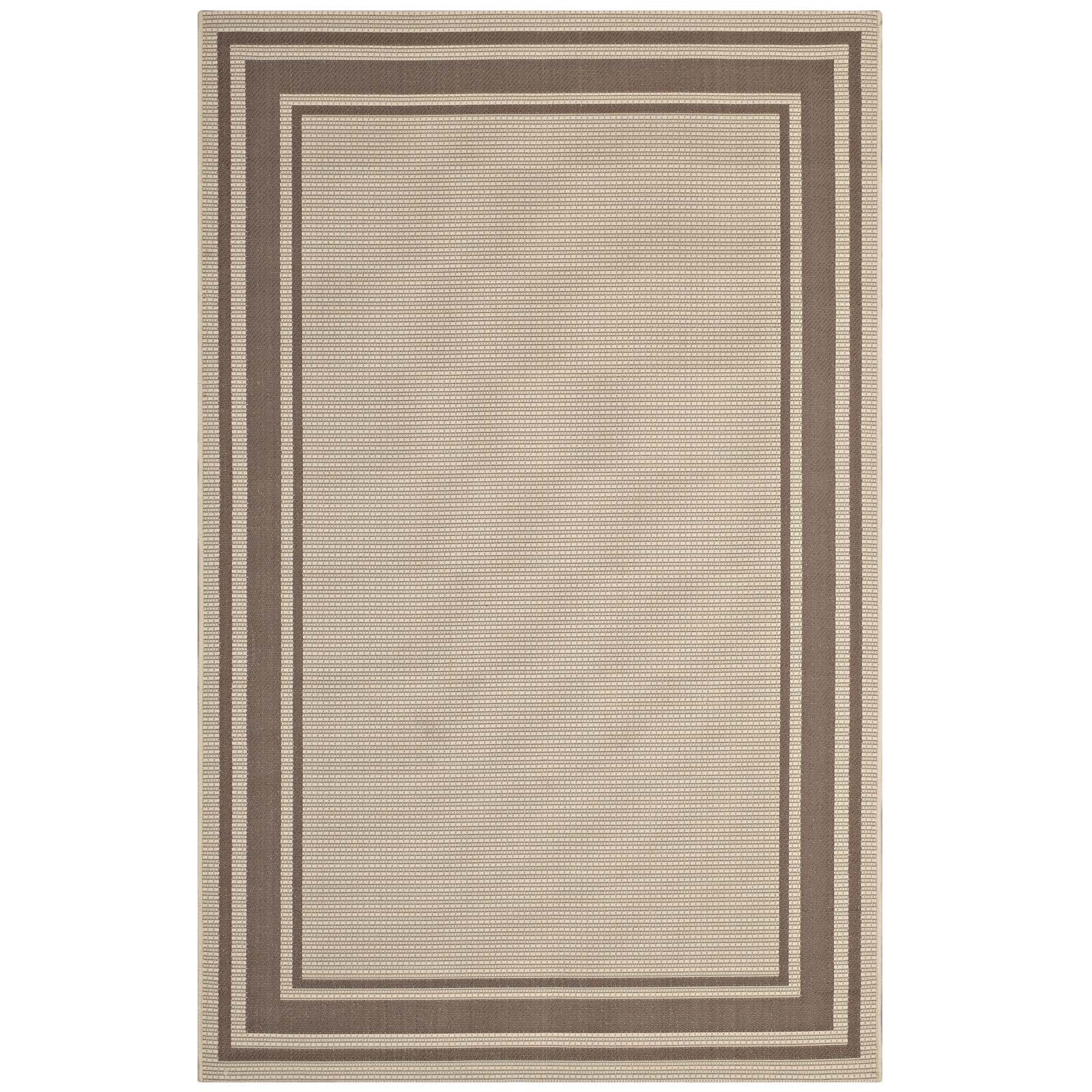 Rim Solid Border Indoor and Outdoor Area Rug