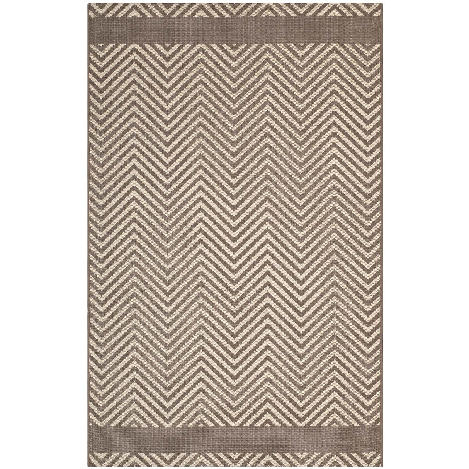 Optica Chevron With End Borders Indoor and Outdoor Area Rug
