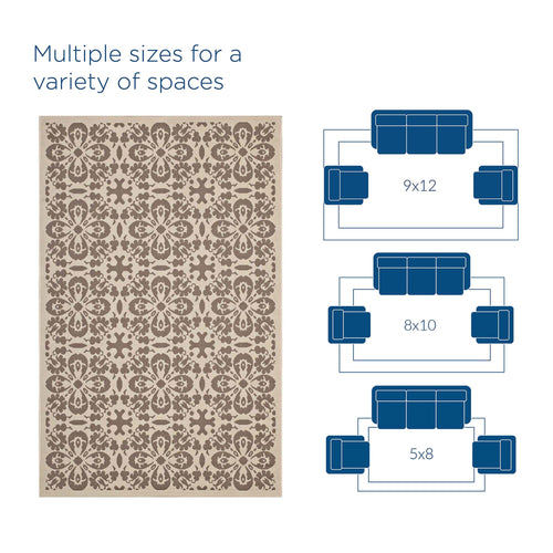 Ariana Vintage Floral Trellis Indoor and Outdoor Area Rug