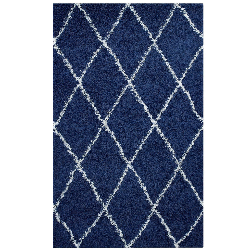 Toryn Diamond Lattice Shag Area Rug - R-1144A-58