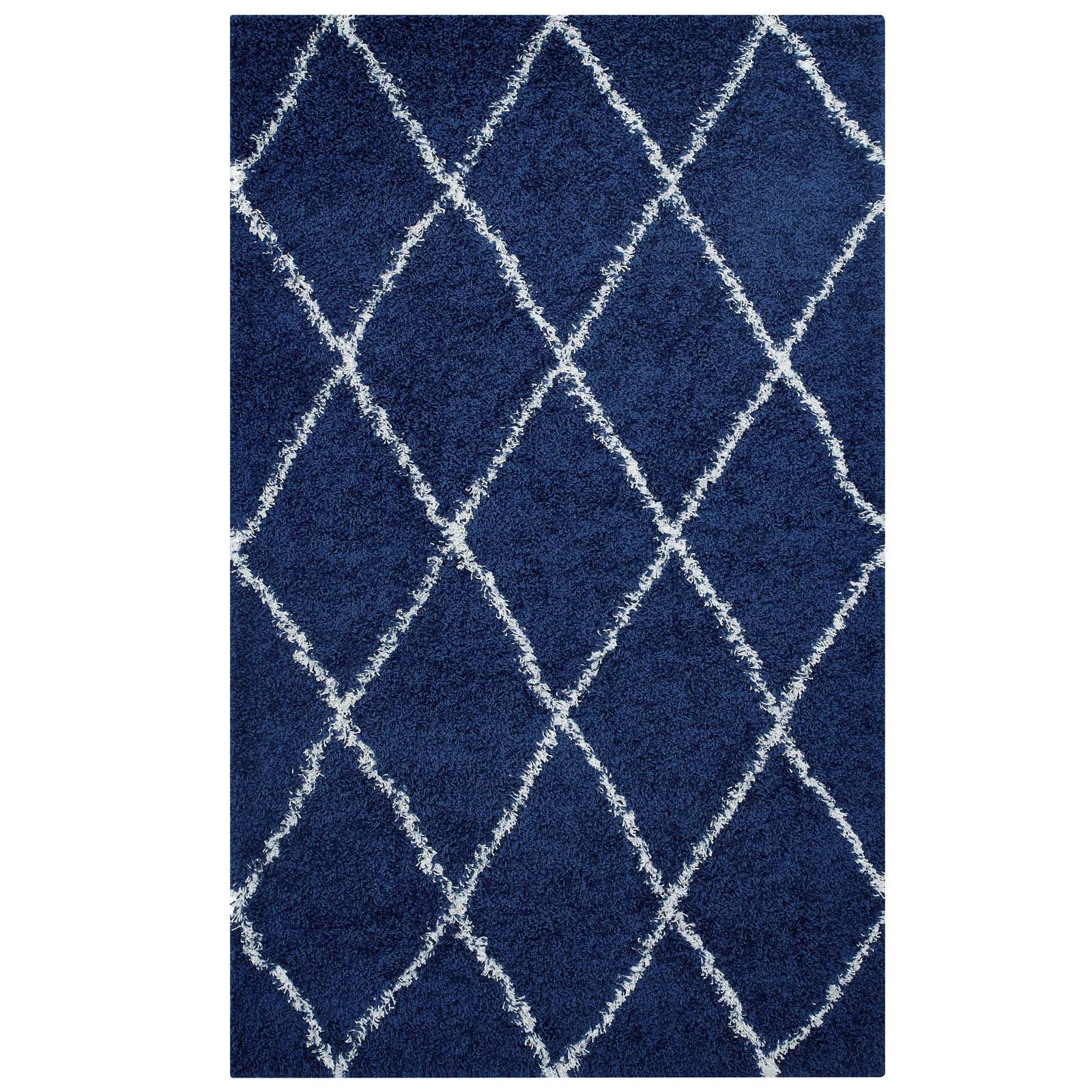 Toryn Diamond Lattice Shag Area Rug - R-1144A-58