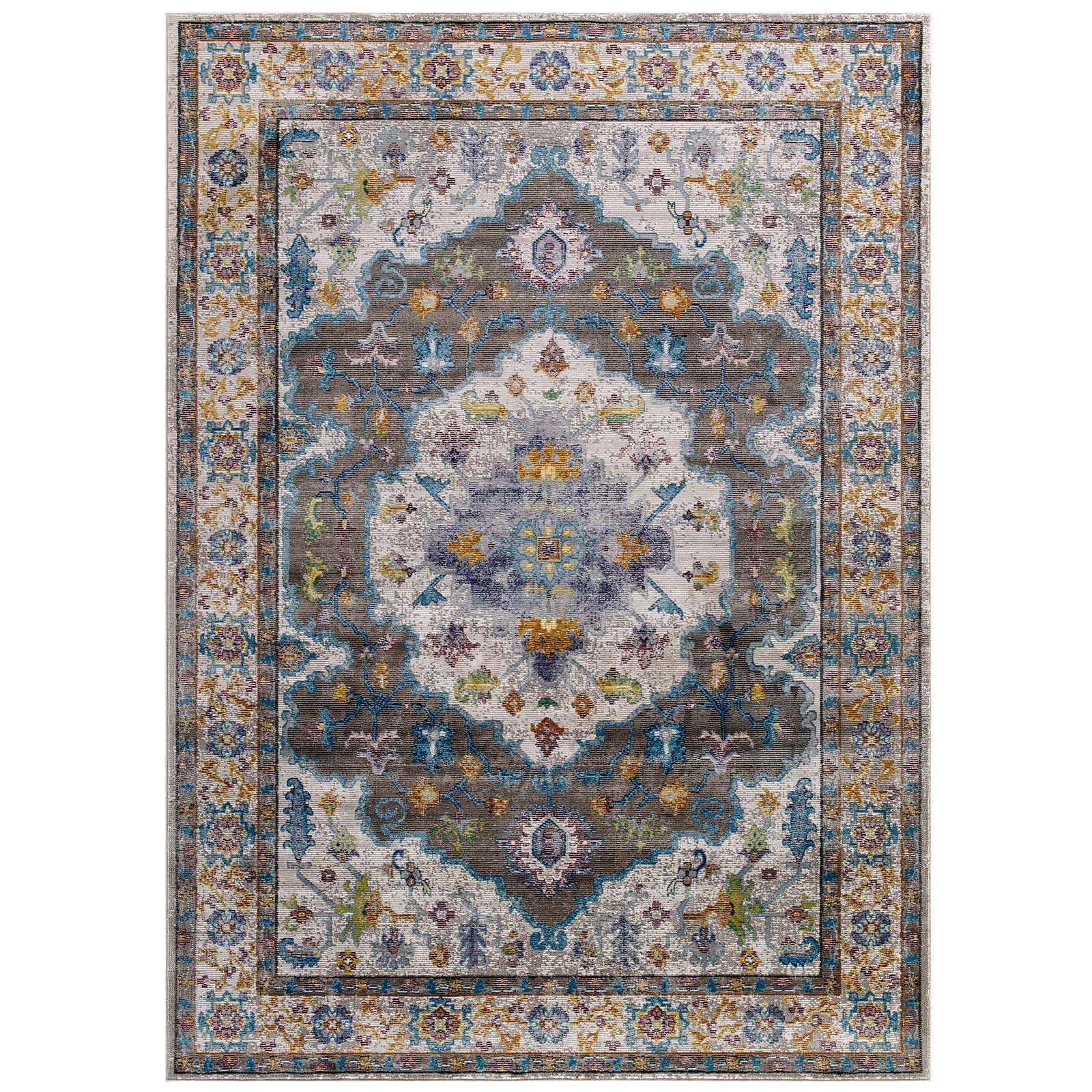 Success Anisah Distressed Floral Vintage Medallion Area Rug - R-1163A-58