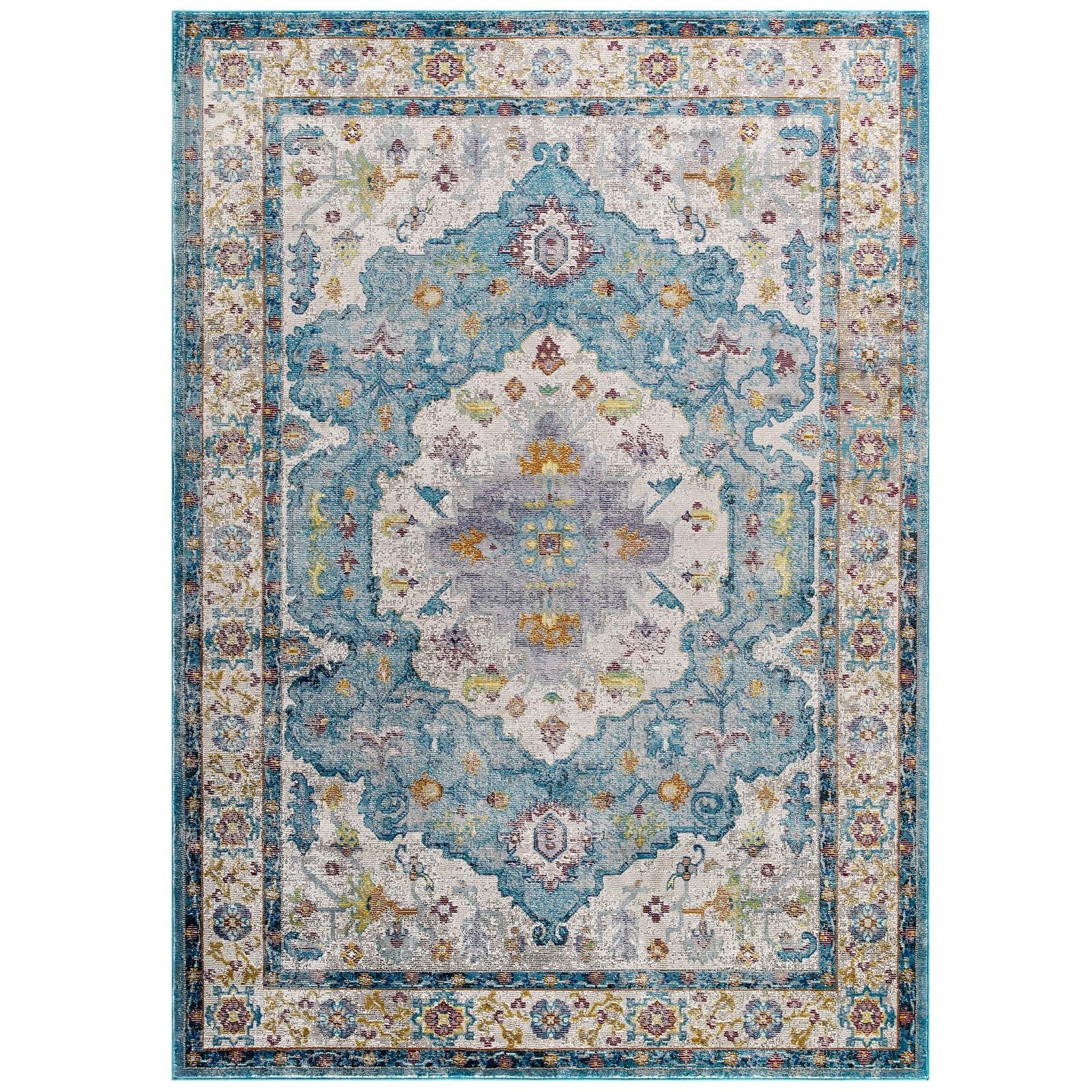 Success Anisah Distressed Floral Vintage Medallion Area Rug