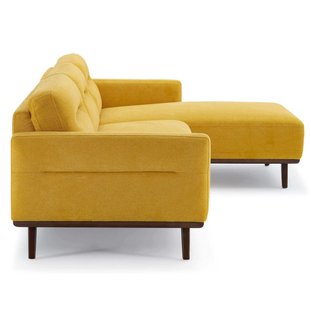 Ella L-Shaped Cognac PU Leather Right Sectional Couch