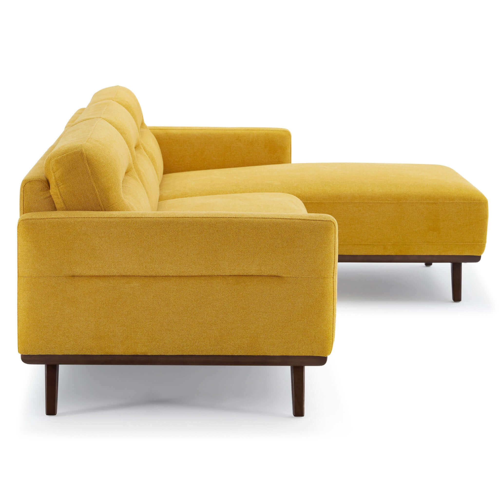 Ella L-Shaped Cognac PU Leather Right Sectional Couch