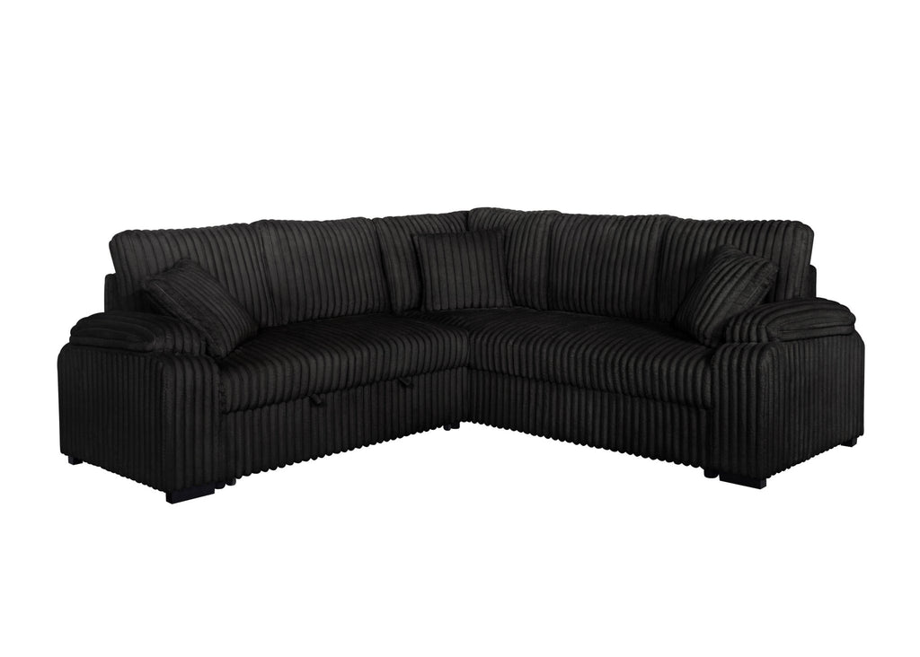 S3662 Neeha (Black) – 3pcs Sectional