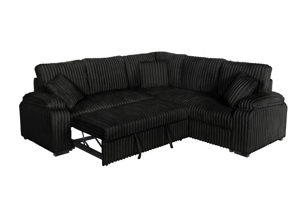 S3662 Neeha (Black) – 3pcs Sectional
