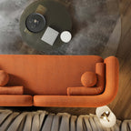 Donna Japandi Style Burnt Orange Boucle Sofa
