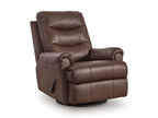 Flynwood Espresso Top-Grain Leather-Match Swivel Glider Recliner