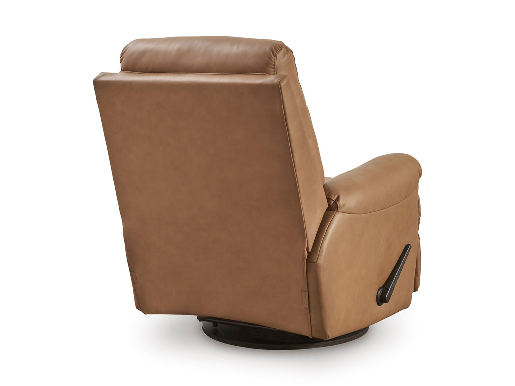 Flynwood Butternut Top-Grain Leather-Match Swivel Glider Recliner