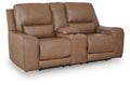 Lumira — PCU6260618 — PWR REC Loveseat/CON/ADJ HDRST / Caramel — original white product photo