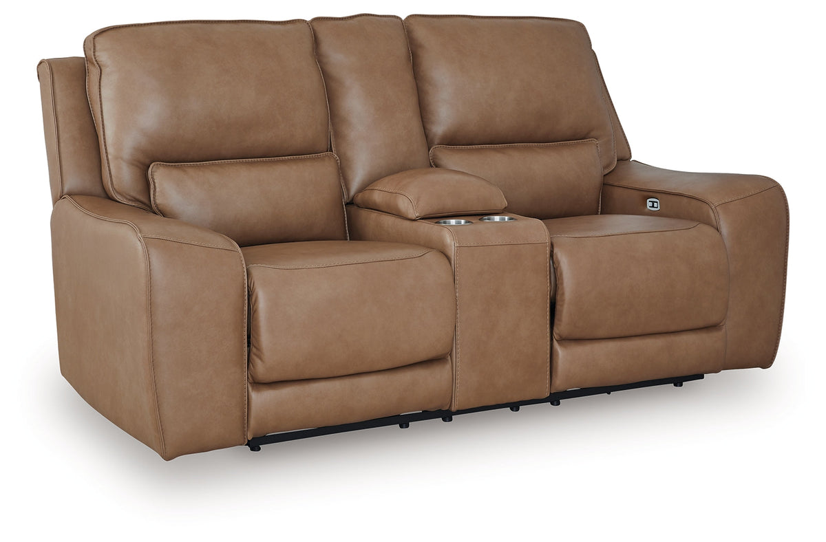 Lumira — PCU6260618 — PWR REC Loveseat/CON/ADJ HDRST / Caramel — original white product photo