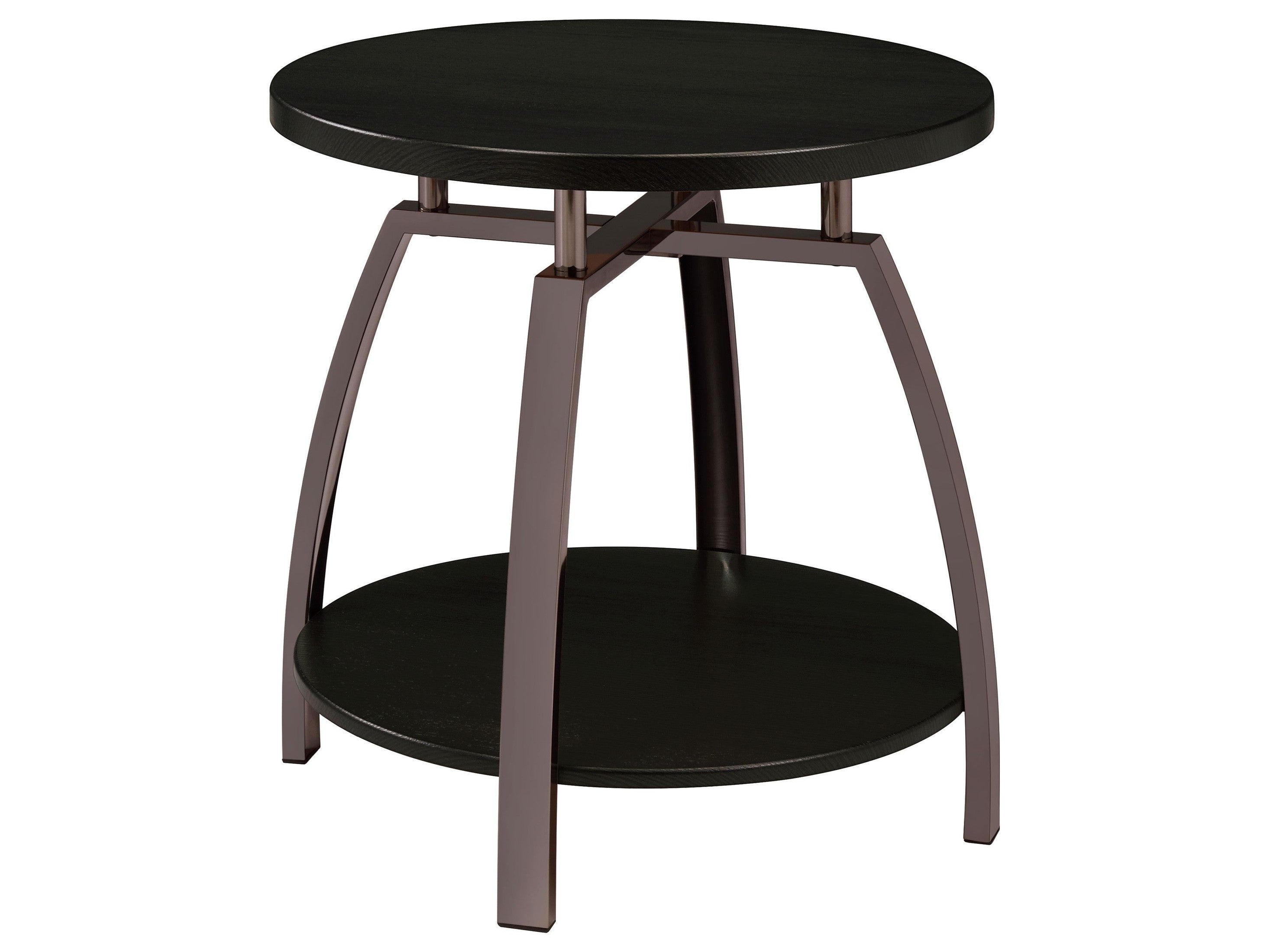 Dacre Round Engineered Wood Top Coffee Table Dark Charcoal
