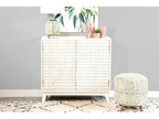 Gambon 2-door Wood Honeycomb Pattern Accent Cabinet White