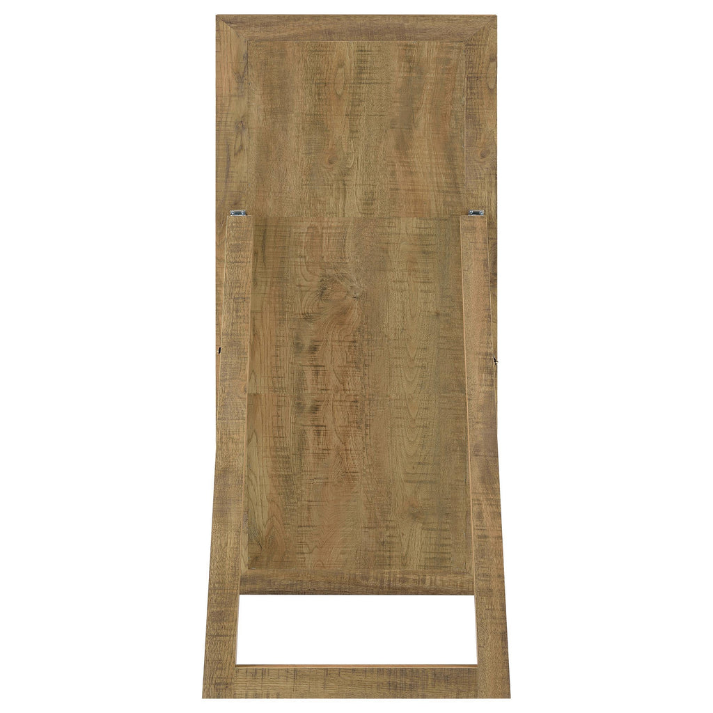 Cadence Tempered Glass Full Length Standing Mirror Black Oak