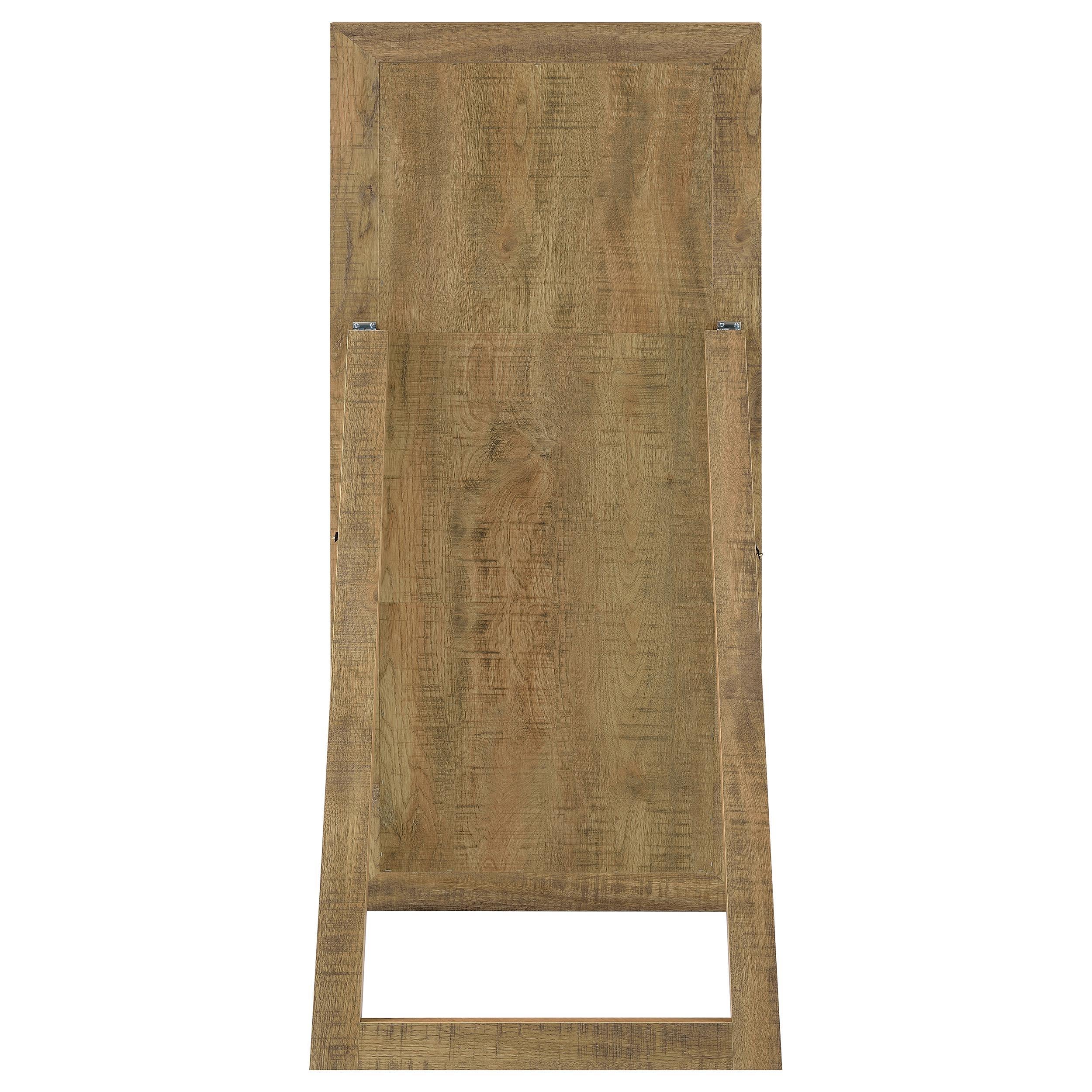 Cadence Tempered Glass Full Length Standing Mirror Black Oak