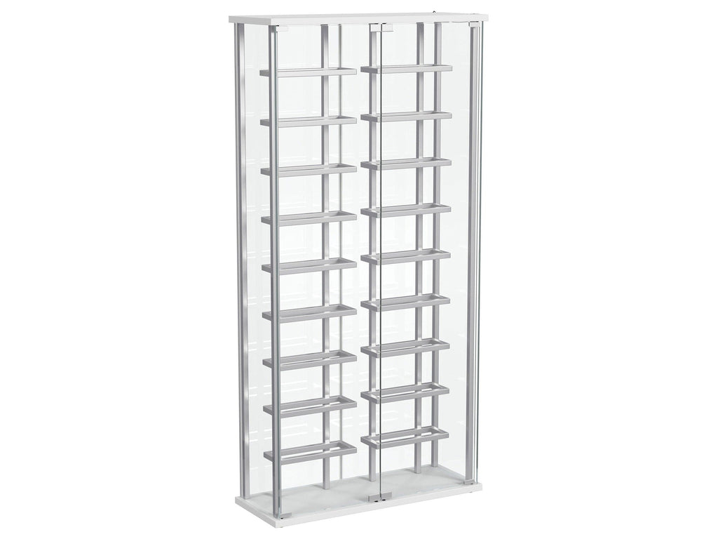 Montara Tempered Glass Wine Storage LED Curio Cabinet Chrome