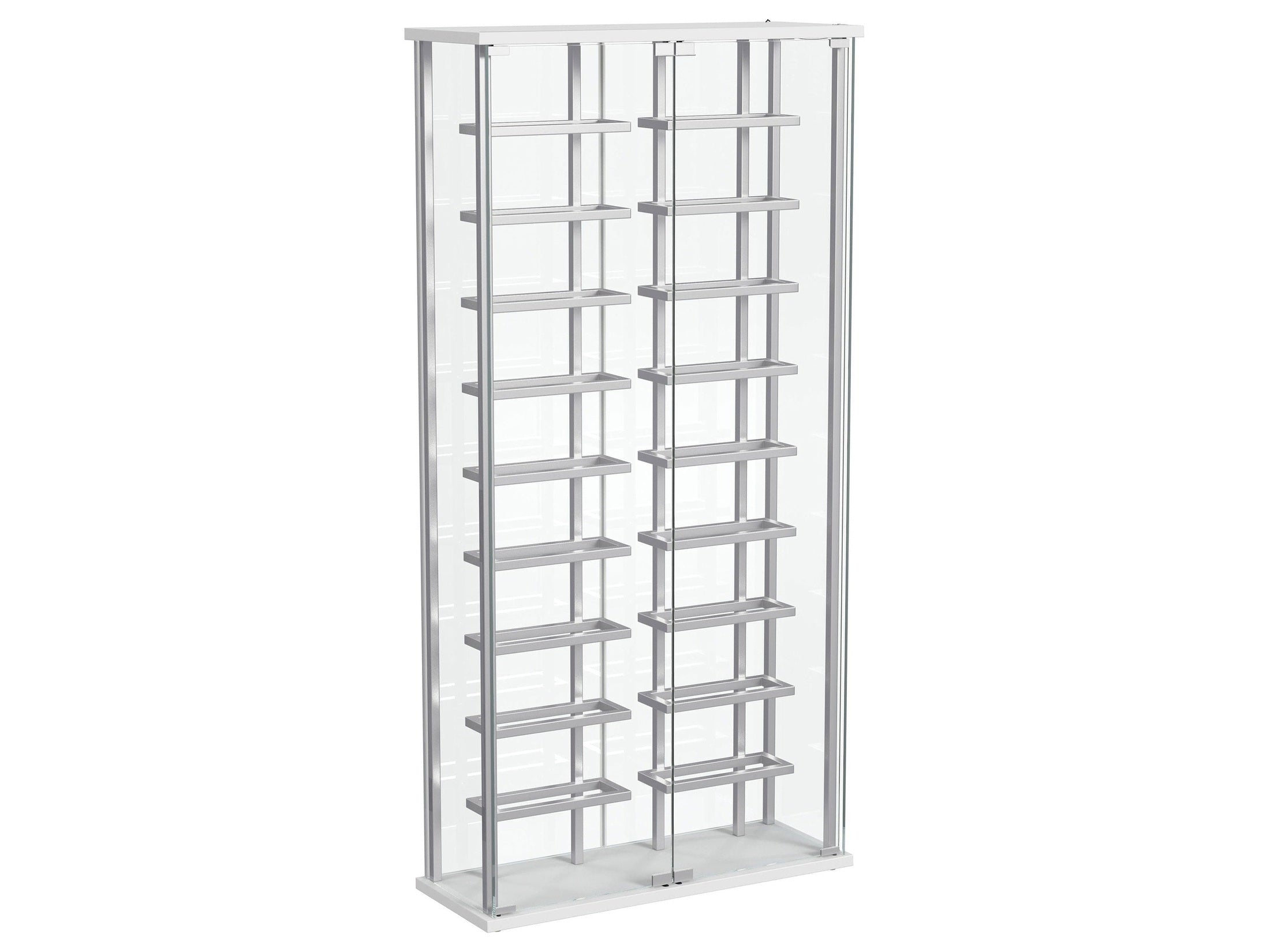 Montara Tempered Glass Wine Storage LED Curio Cabinet Chrome