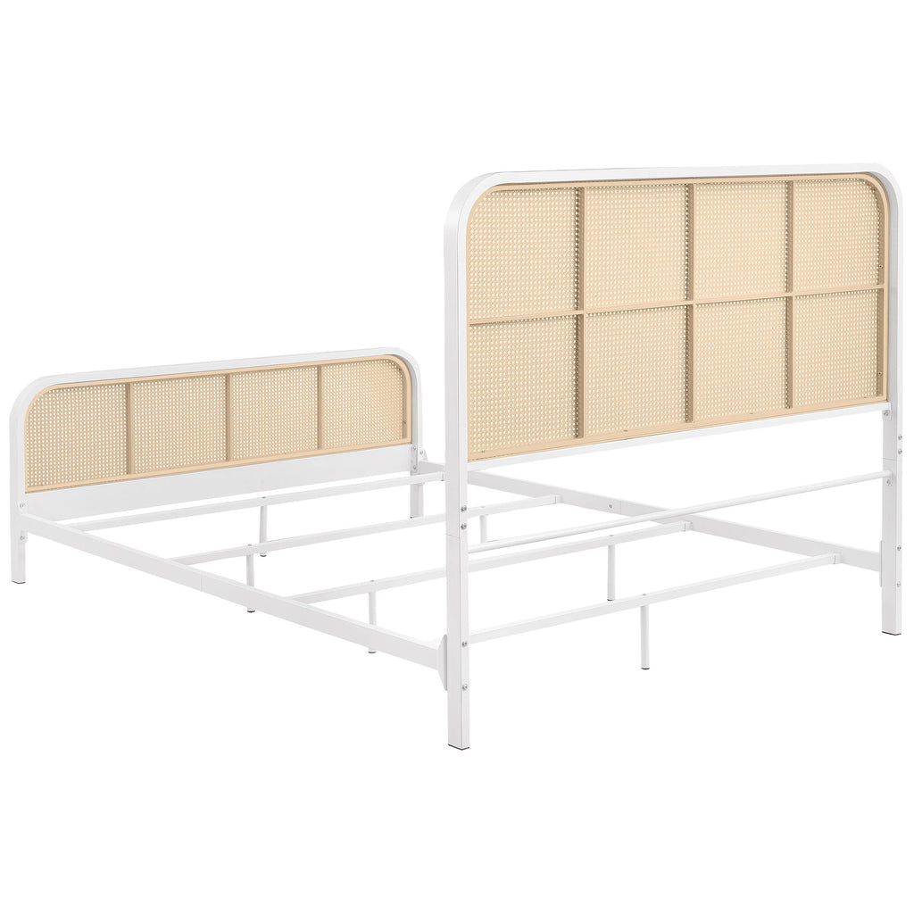 Lanewood Open Cane Webbing Metal Eastern King Bed Black