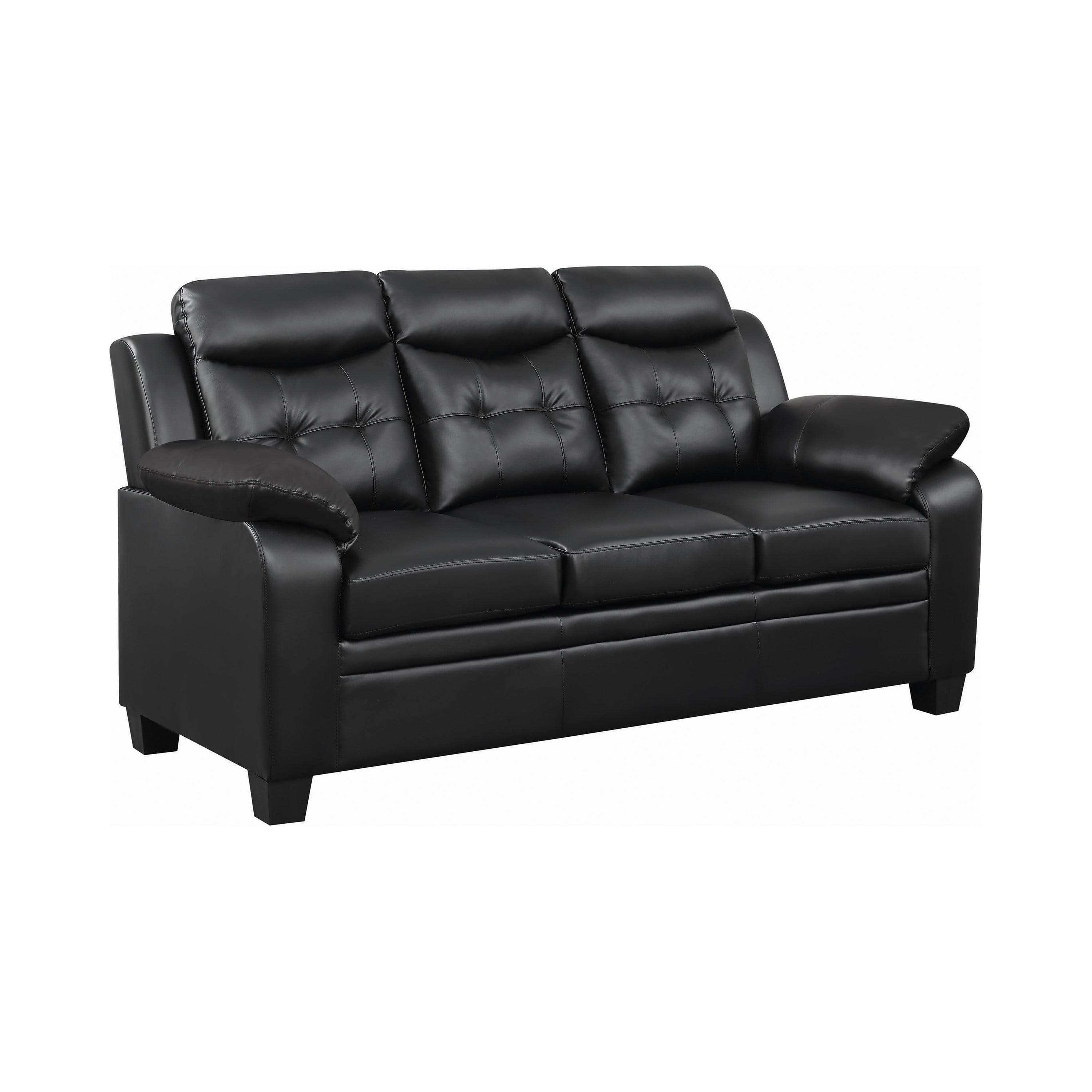 Finley Upholstered Padded Arm Tufted Sofa Black