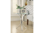 Eloise Round Glass Top Accent Side Table Chrome