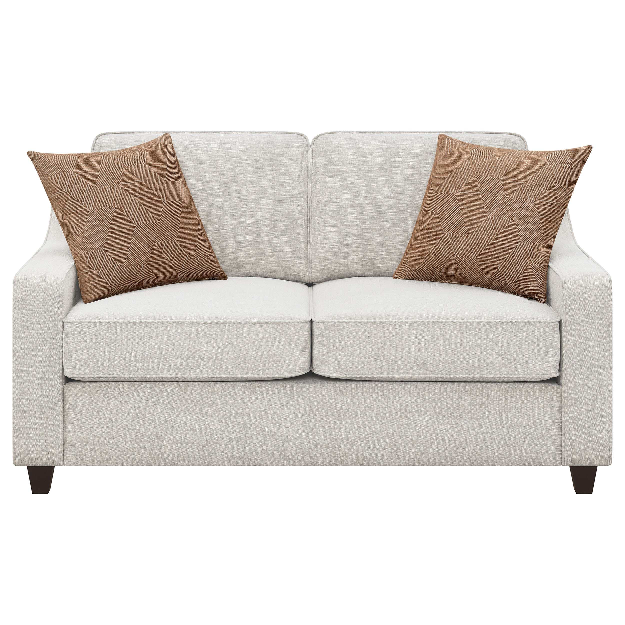 Christine 2-piece Upholstered Sloped Arm Sofa Set Beige