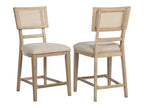 Kailani Rattan Cane Counter Side Chair Beige Oak (Set of 2)