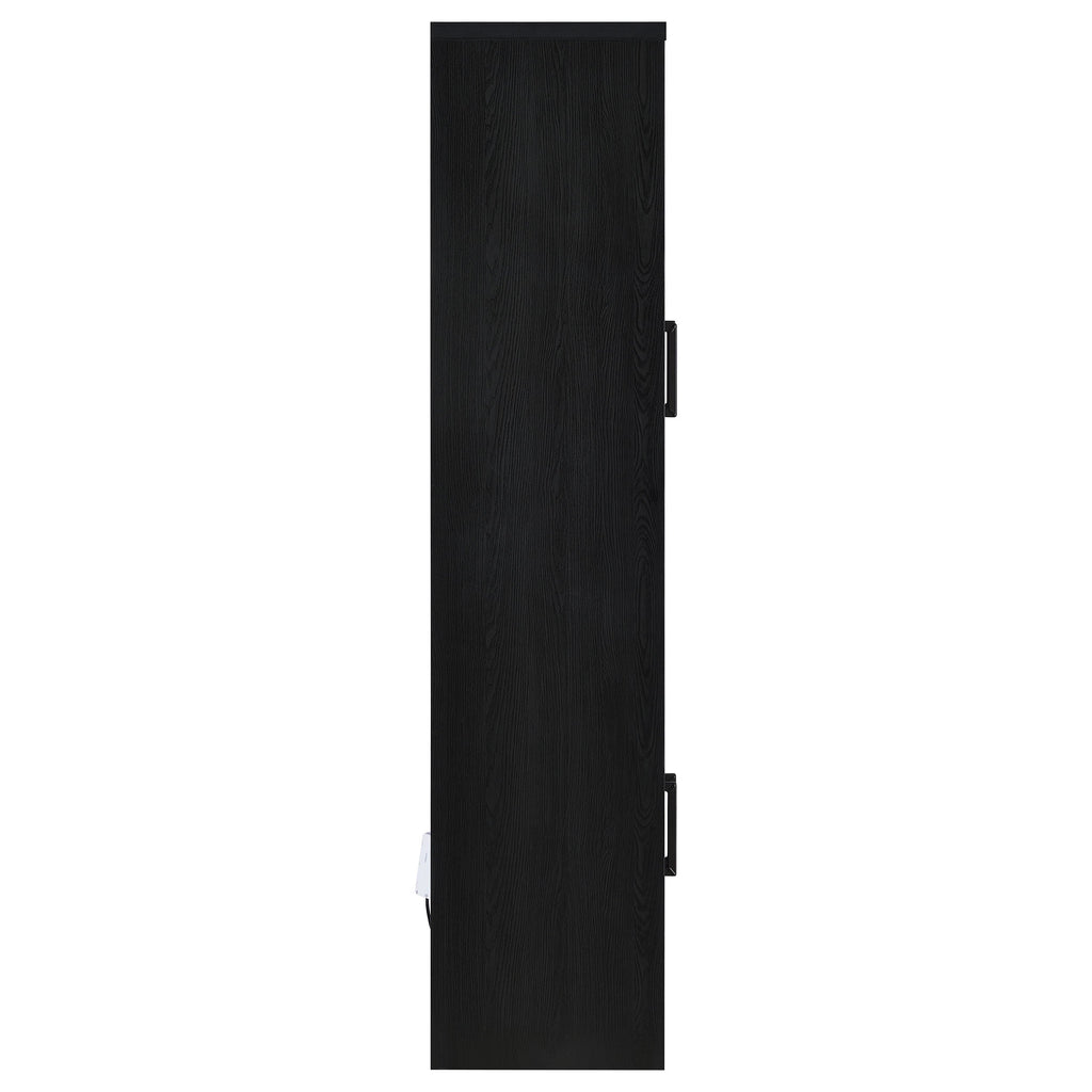 Riva 4-door Tall Accent Display Cabinet LED Lighting Black