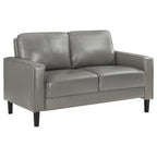 Ruth 2-piece Upholstered Track Arm Sofa Set Black