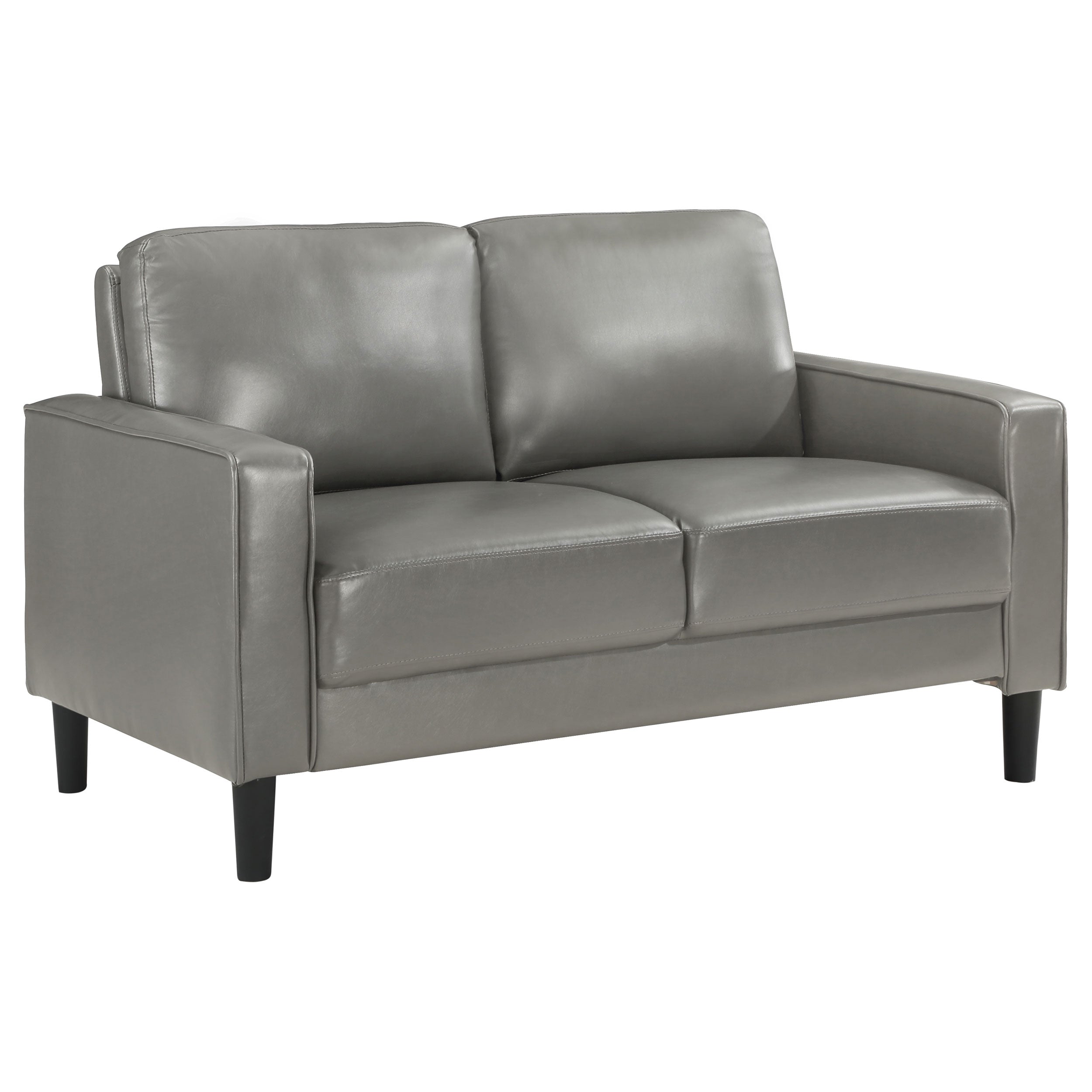 Ruth 2-piece Upholstered Track Arm Sofa Set Black