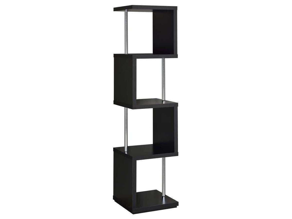 Baxter 67-inch 4-shelf Bookshelf White and Chrome
