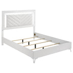 Cassia Eastern King LED Panel Bed White High Gloss
