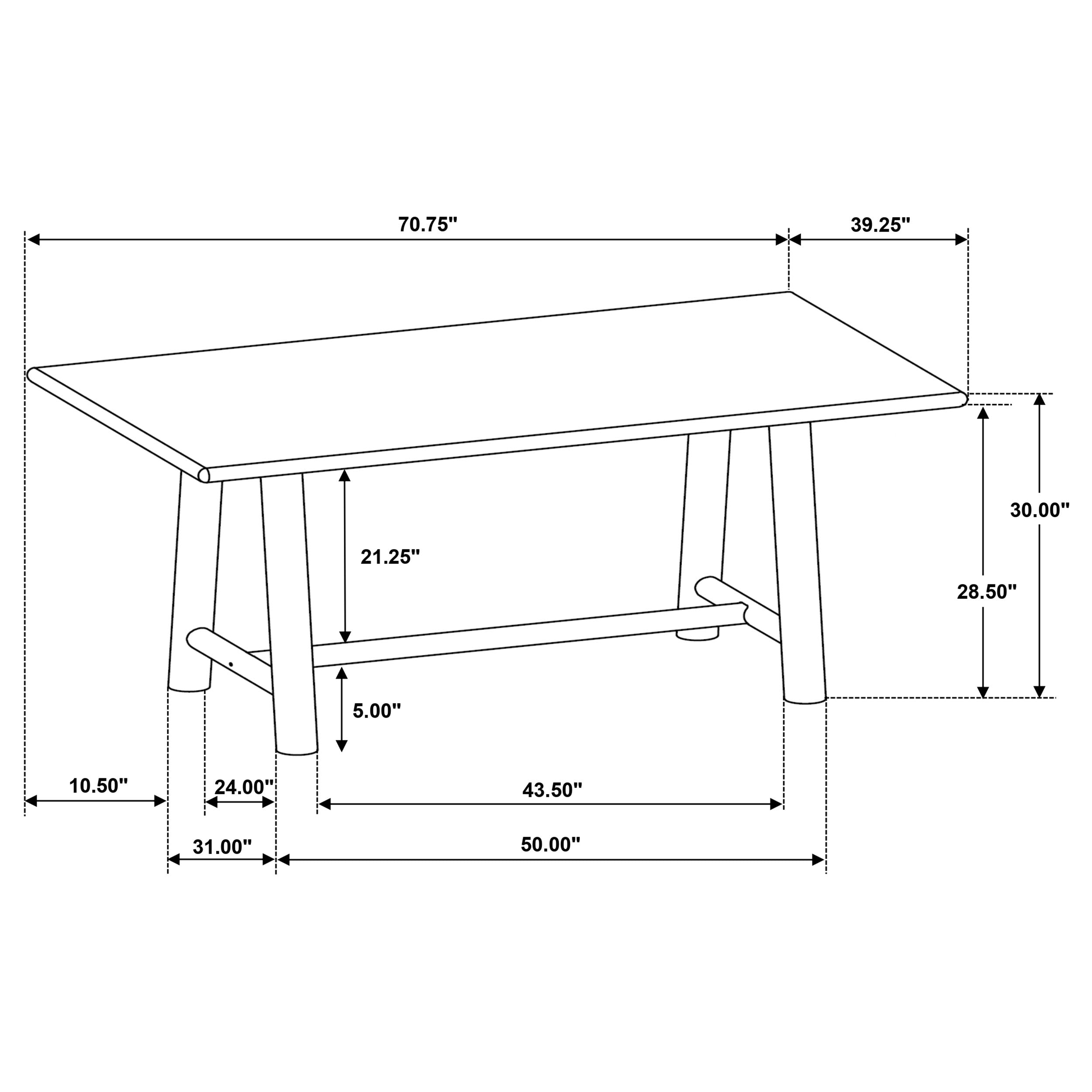 Duncan 7-piece Rectangular Wood Dining Table Set Washed Oak