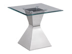 Jenny Glass Top Stainless Steel Coffee Table Chrome