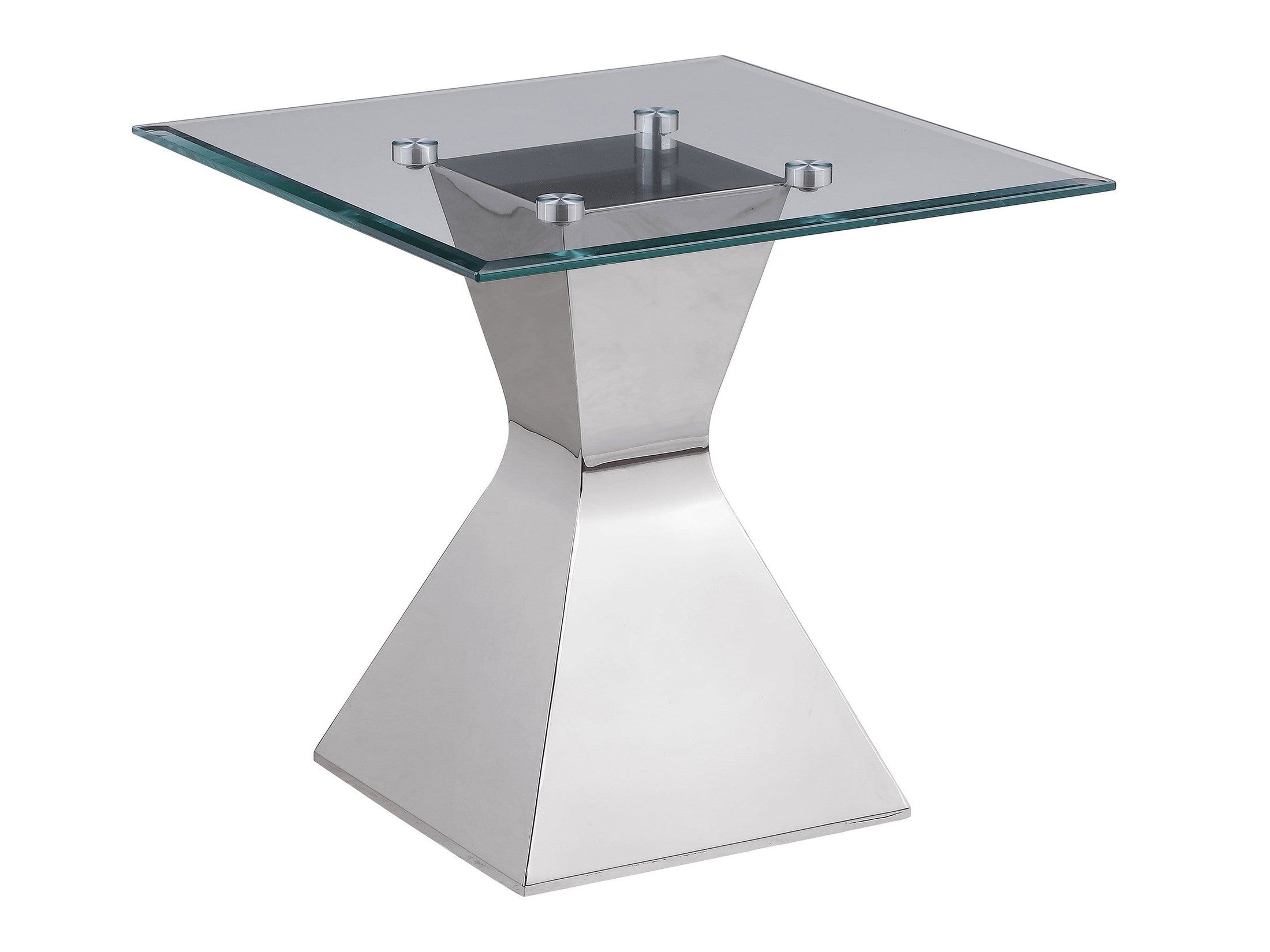 Jenny Glass Top Stainless Steel Coffee Table Chrome