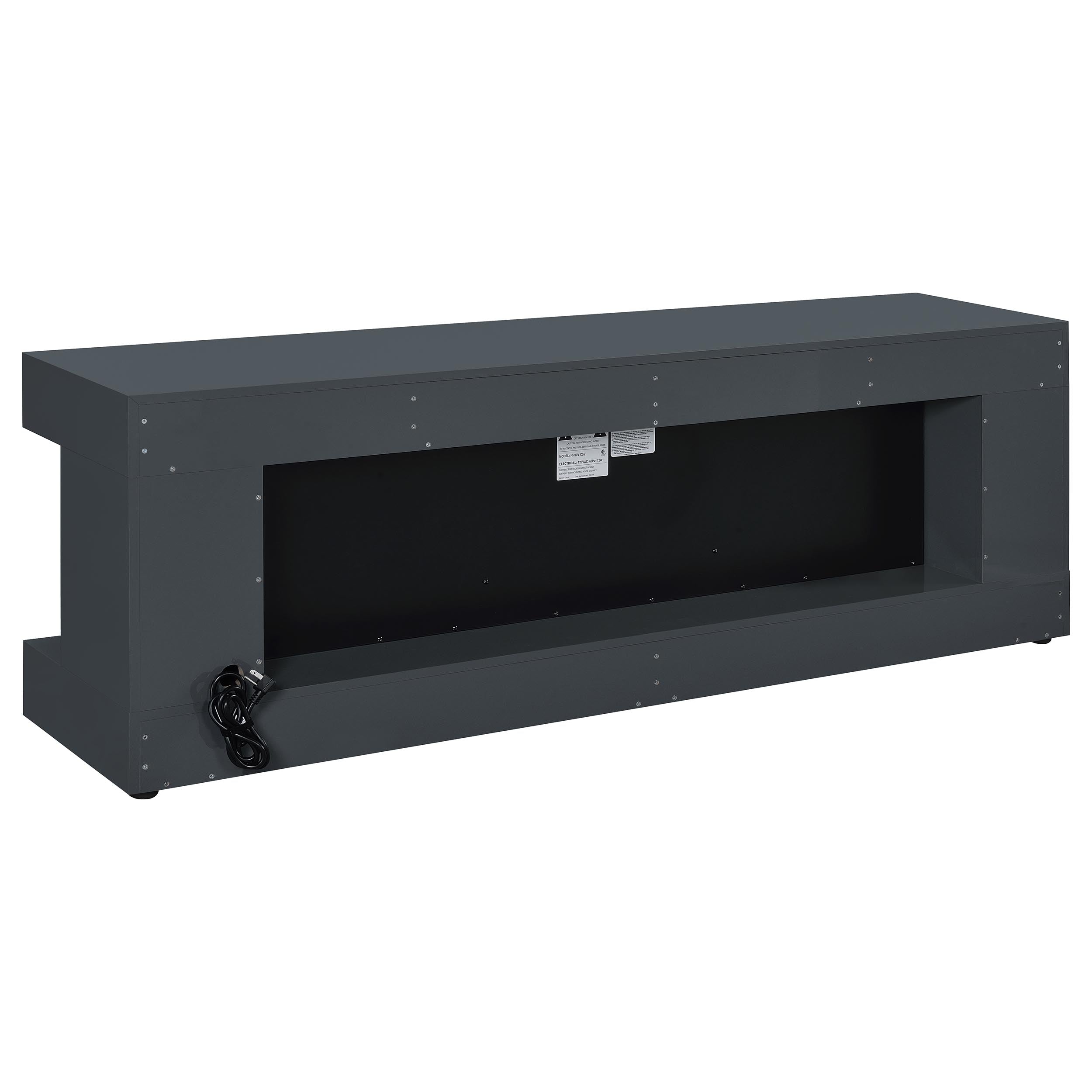 Mallory TV Stand Fireplace Console Bluetooth Speaker Black High Gloss