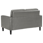 Ruth 2-piece Upholstered Track Arm Sofa Set Black