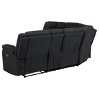 Hagen Upholstered Power Reclining Sectional Sofa Steel Grey