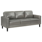 Ruth 2-piece Upholstered Track Arm Sofa Set Black